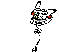 a drawing of a troll face with a pikachu 's face on it