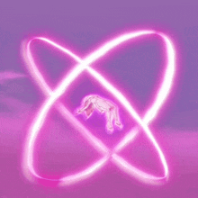a drawing of a person in a purple light