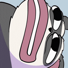 a close up of a cartoon character with a long tongue