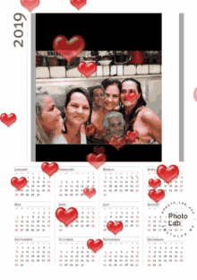 calendar friends hearts