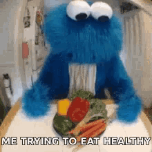 Me Trying To Eat Healthy Cookie Monsters GIF - Me Trying To Eat Healthy Cookie Monsters GIFs