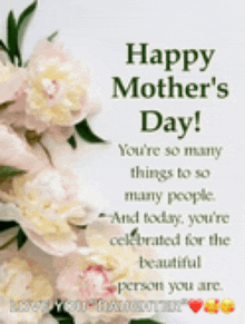 a mother 's day card with flowers and the words " happy mother 's day "
