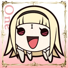 a cartoon character with the letter i on her face