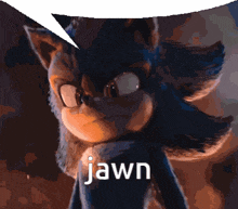 a picture of a cartoon character with a speech bubble saying jawn