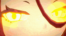 a close up of a person 's eyes with a yellow glow in them
