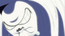 a close up of a cartoon character 's face