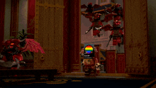 a video game character with a rainbow flag and the name evil dp on the bottom