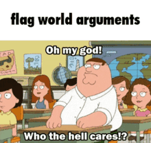 Flag World Argument GIF - Flag World Argument Family Guy GIFs
