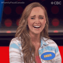 Laughing Amber GIF - Laughing Amber Family Feud Canada GIFs