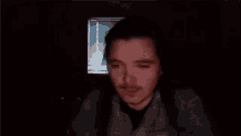a man is screaming in front of a toilet that says " пут " in black letters