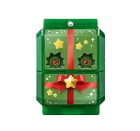a green box with a monster inside of it