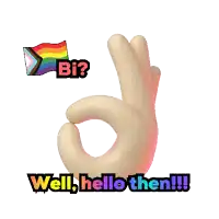a hand making an ok sign with the words well hello then written below it