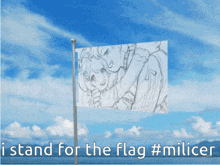 a flag with a picture of a man and a woman on it and the words i stand for the flag #milicer