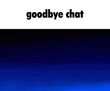 a cartoon character is flying in the air with the words goodbye chat above him