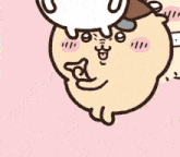 a cartoon drawing of a pig with a scarf around his neck