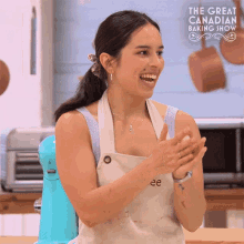 smiling aimee the great canadian baking show excited rubbing hands