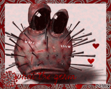 a picture of a frog with nails sticking out of it and the words what the germ
