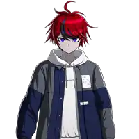 a boy with red hair and blue eyes is wearing a hoodie that says " i 'm not perfect "