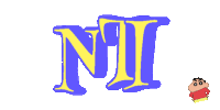 a blue and yellow ntl logo with a crayon character in the corner
