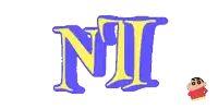 a blue and yellow ntl logo with a crayon character in the corner