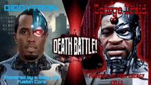 a poster for a death battle between diddy tron and george droid