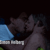 a man and a woman are hugging with the words [ chuckles ] on the bottom