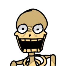 a cartoon drawing of a skeleton with the words " mannix moment " below it