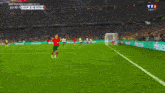 a soccer game is being shown on tfi