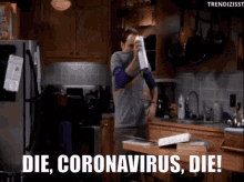 Die Coronavirus Die Spray GIF - Die Coronavirus Die Spray Lysol GIFs