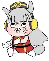 a cartoon drawing of a girl wearing headphones