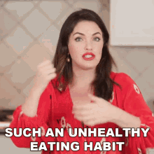 Such An Unhealthy Eating Habit Sharzad Kiadeh GIF - Such An Unhealthy Eating Habit Sharzad Kiadeh What A Bad Eating Habit GIFs