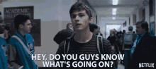 Hey Do You Guys Know Whats Going On Alex Standall GIF - Hey Do You Guys Know Whats Going On Alex Standall Miles Heizer GIFs