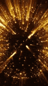it looks like a fireworks display with a lot of gold lights coming out of it .