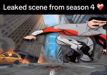 a leaked scene from season 4 of invincible is shown on a screen