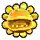 a close up of a yellow flower with a crown on it .
