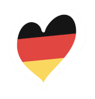 a heart with a german flag inside of it on a white background