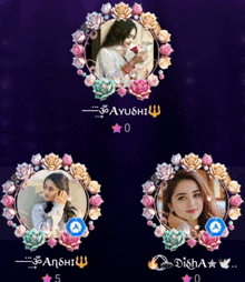 a picture of a woman with the name ayushi on the top