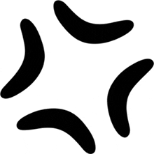 a black and white silhouette of a boomerang free icon