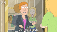 a cartoon says life is slipping away in a closet