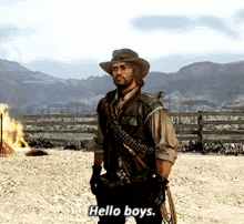 Red Dead Redemption John Marston GIF - Red Dead Redemption John Marston Hello Boys GIFs