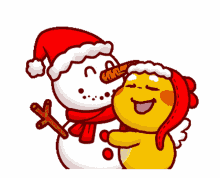 qoobee snowman hug happy santa hat