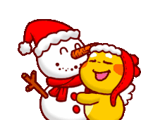 Qoobee Snowman Sticker - Qoobee Snowman Hug Stickers