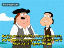 a cartoon of peter griffin and george washington talking about equal rights for all
