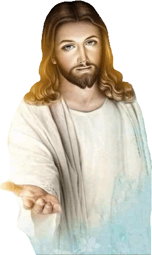 a painting of jesus with a beard and long hair