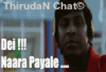 a man wearing headphones with the words " dei !!! naara payale " on the bottom