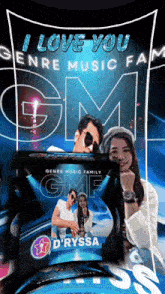 a poster that says " i love you genre music family " on it
