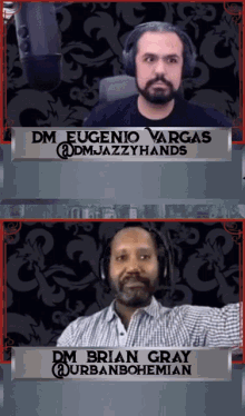 dm eugenio vargas and dm brian gray appear on a screen