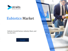 an advertisement for eubiotics market shows a man looking at a graph on a computer screen