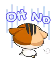 a cartoon cat with the words " oh no " written above it