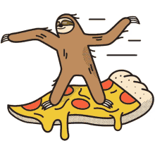 lethargic bliss sloth pizza surfing pepperoni pizza